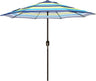 Patioslife Market Breeze Outdoor Umbrella 2.0 Blue and Green Stripe Patio Umbrella for Garden and Pool Shade