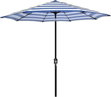 Patioslife Market Breeze Outdoor Umbrella 2.0 Blue and White Stripe Outdoor Umbrella for Patio Dining Shade