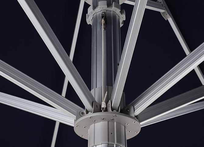 Patioslife Auron™ | 5M Round Market Umbrella – Sunbrella Canopy, Fade-Resistant & Telescopic Pole, Perfect for Patios, Poolsides & Gardens