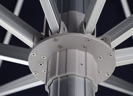 Patioslife Auron™ | 5M Round Market Umbrella – Sunbrella Canopy, Fade-Resistant & Telescopic Pole, Perfect for Patios, Poolsides & Gardens