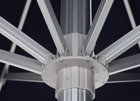 Patioslife Auron™ | 5M Round Market Umbrella – Sunbrella Canopy, Fade-Resistant & Telescopic Pole, Perfect for Patios, Poolsides & Gardens