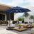 Patioslife Aegis Pro Round Cantilever Patio Umbrella Navy Blue with Solar LED Lights for Australian Patio Shade