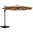 Patioslife 3m cantilever outdoor umbrella with tan UV-resistant canopy, heavy-duty base pod and adjustable patio shade design