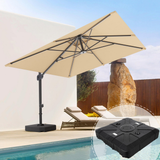 Patioslife 3x3m Aegis Pro Cantilever Umbrella beige with Heavy Duty Base for Australian Patio Shade