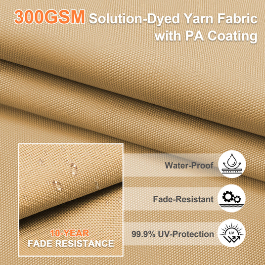 Patioslife Aegis Premium Motorised Double Sided Patio Umbrella Beige 300GSM Fabric with UPF 50 Protection
