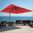 Patioslife 3x3m Aegis Pro Cantilever Umbrella Burgundy with Cross Base for Australian Seaside Patio