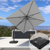 Patioslife 3x3m Aegis Pro Cantilever Umbrella charcoal with Heavy Duty Base for Australian Coastal Patio