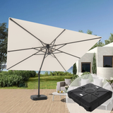 Patioslife 3x3m Aegis Pro Cantilever Umbrella Cream with Heavy Duty Base for Australian Garden Lounge