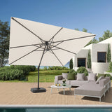 Patioslife 3x3m Aegis Pro Cantilever Umbrella Cream with Cross Base for Australian Outdoor Lounge