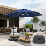 Patioslife Aegis Pro Round Cantilever Patio Umbrella Navy Blue with Large Base for Australian Patio Shade