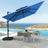 Patioslife 3x3m Aegis Pro Cantilever Umbrella Navy Blue with Cross Base for Australian Coastal Patio