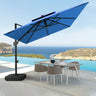 Patioslife 3x3m Aegis Pro Cantilever Umbrella Navy Blue with Cross Base for Australian Coastal Patio