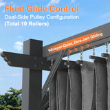 Patioslife Retractable Pergola Charcoal Canopy Fluid Glide Control for Australian Outdoor Patio