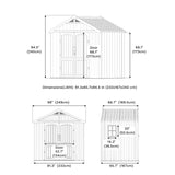 Patioslife Kick-it ProLock Garden Shed Product Dimensions with Floor for Outdoor Storage