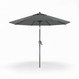 Patioslife Solara charcoal market umbrella with reinforced aluminium frame and UV-resistant canopy for garden and patio shade