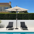 Patioslife Solara cream market umbrella with reinforced aluminium frame and UV-resistant canopy for patio, garden and poolside shade