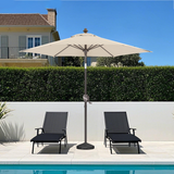 Patioslife Solara cream market umbrella with reinforced aluminium frame and UV-resistant canopy for patio, garden and poolside shade