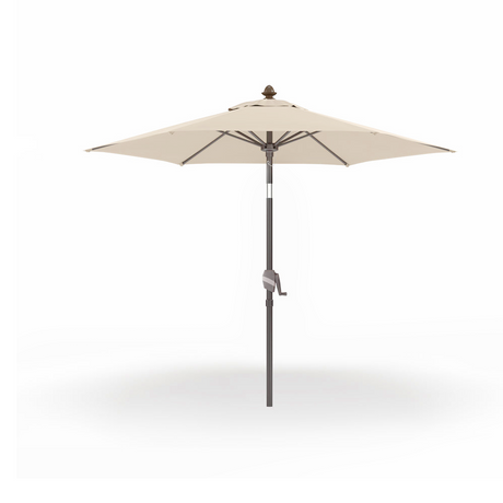 Patioslife Solara cream market umbrella with elegant UV-resistant canopy and reinforced aluminium pole for premium outdoor living