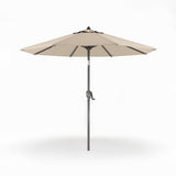 Patioslife Solara tan market umbrella with crank handle, reinforced aluminium frame and UV-resistant outdoor canopy