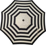 Patioslife Market Breeze Outdoor Umbrella 2.0 Black and White Stripe Canopy Top View for Patio Shade