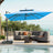 Patioslife 3x3m Aegis Pro Cantilever Umbrella Turquoise with Cross Base for Australian Poolside Shade
