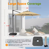 Patioslife Aegis Pro Round Cantilever Patio Umbrella Tan Large Space Coverage with Heavy Duty Base