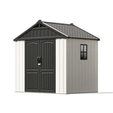 Premium Garden Shed with Floor Patioslife Kick-it ProLock™ Tool-Free Snap-Lock Resin – Weatherproof Outdoor Storage Shed with Floor, UV Resistant, Lockable Backyard Tool Shed for Tools, Bikes & Lawn Mower