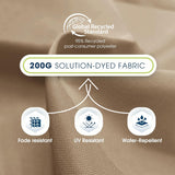 Patioslife Aegis Premium 200G solution dyed fabric with fade resistant, UV resistant and water repellent canopy
