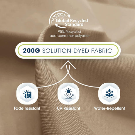 Patioslife Aegis Premium 200G solution dyed fabric with fade resistant, UV resistant and water repellent canopy