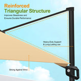 Patioslife Tan cantilever umbrella with reinforced triangular support structure and heavy duty pole
