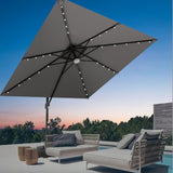 Patioslife Aegis Pro Cantilever Umbrella with LED Lights, Fibreglass Ribs & Powder-Coated Aluminium Pole — Perfect for Garden & Patio